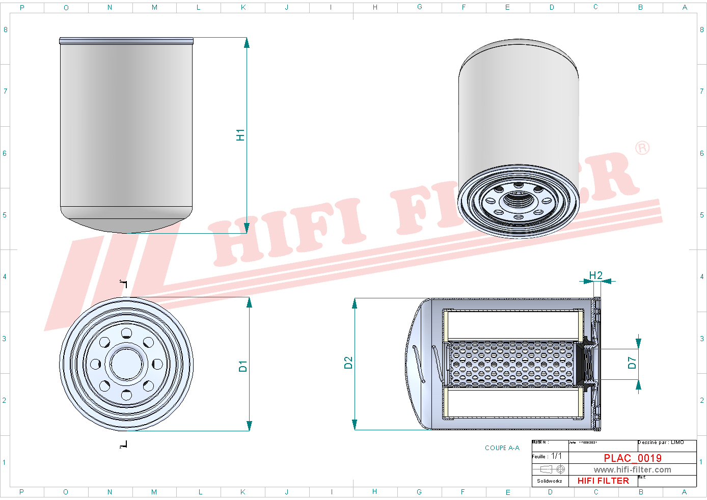 Schema tecnico Filtro Sfiato 60112816 per trattori e macchine agricole
