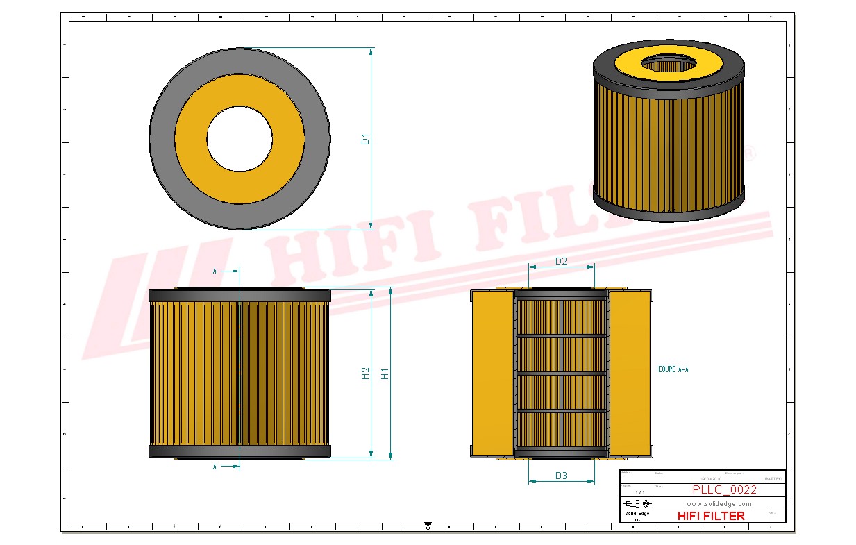 Schema tecnico Filtro olio 1533873 per trattori e macchine agricole