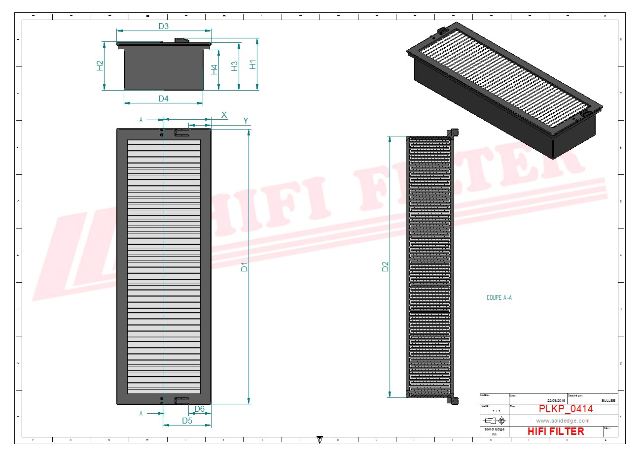 Schema tecnico Filtro abitacolo