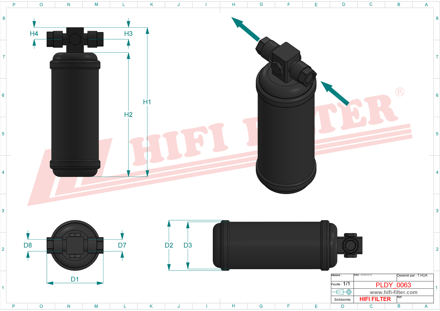 Schema tecnico Filtro carburante