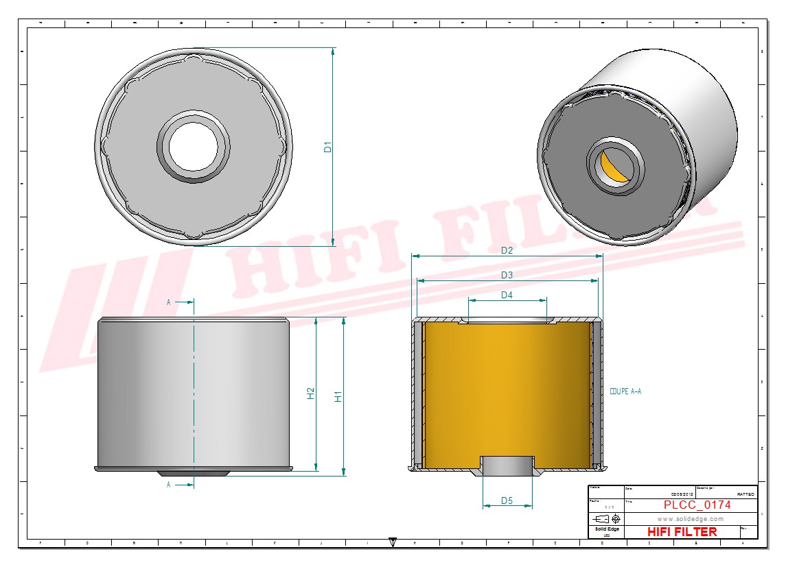 Schema tecnico Filtro carburante 0011377510 per trattori e macchine agricole