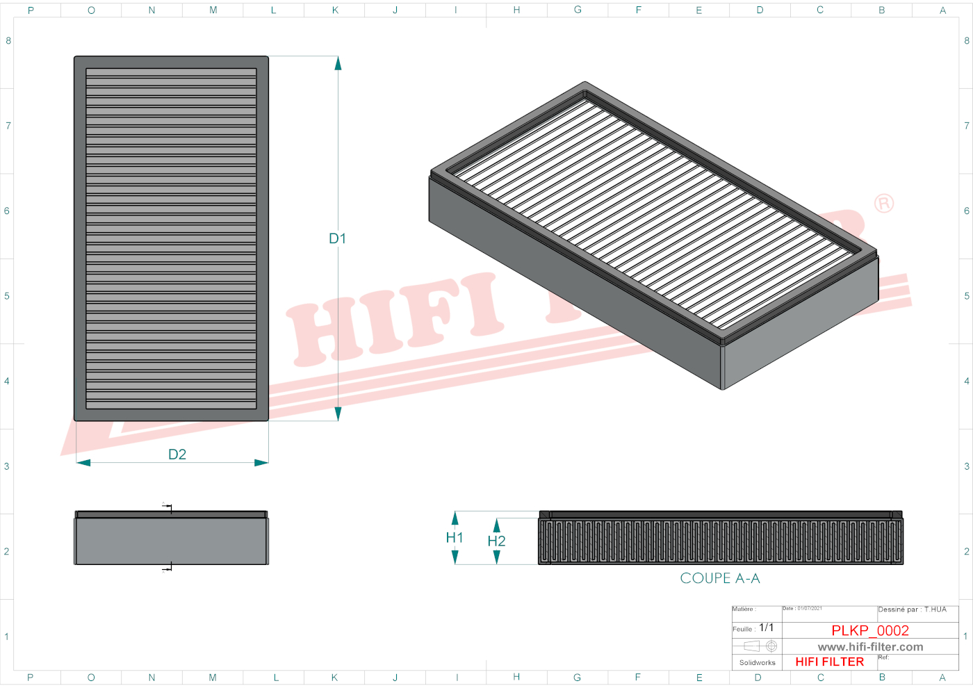 Schema tecnico Filtro abitacolo SKL46417 per trattori e macchine agricole