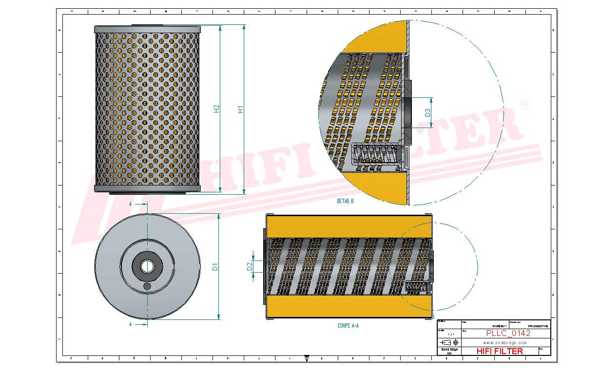 Schema tecnico Filtro olio