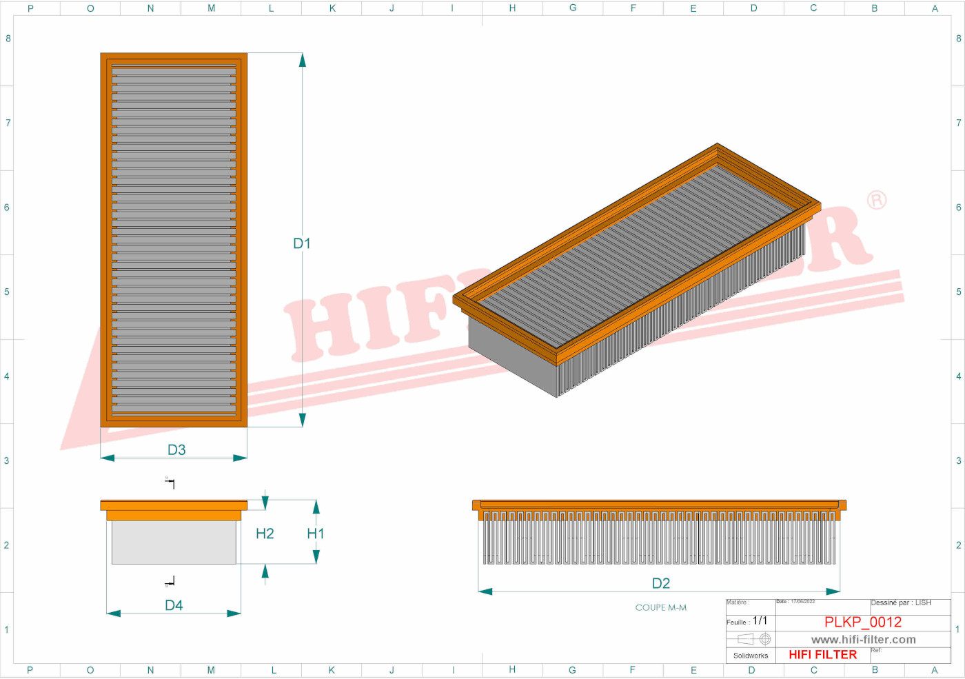 Schema tecnico Filtro abitacolo 752727 per trattori e macchine agricole