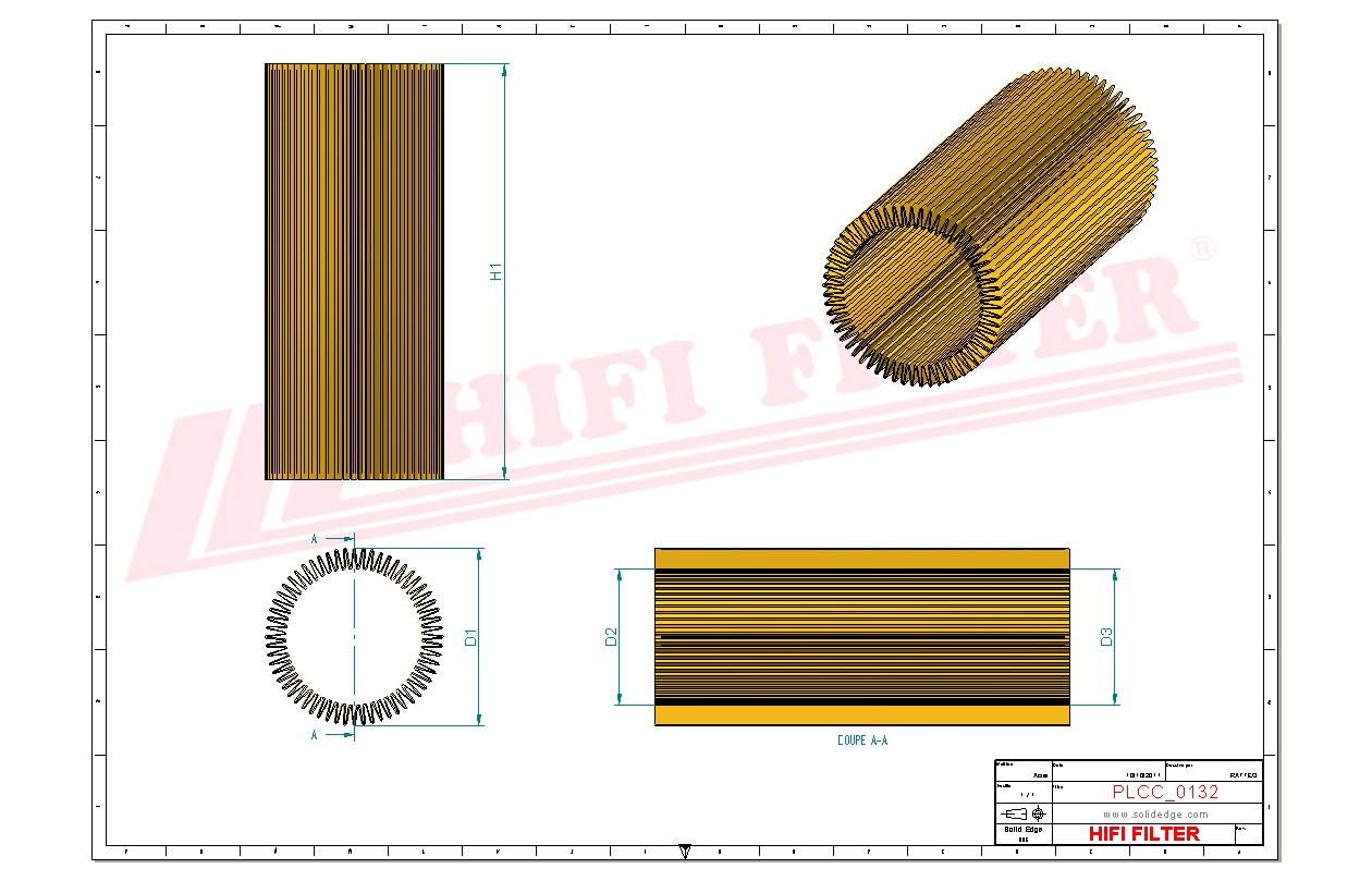 Schema tecnico Filtro carburante