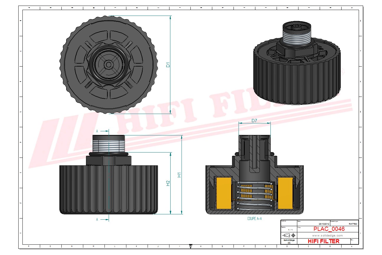 Schema tecnico Filtro Di Aerazione 1011205387 per trattori e macchine agricole
