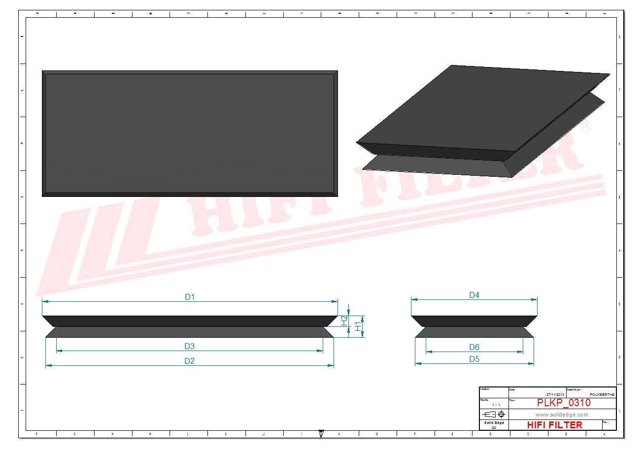 Schema tecnico Filtro abitacolo