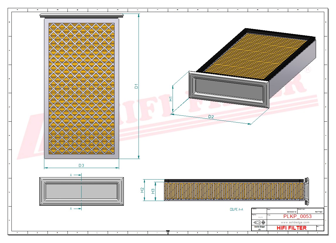 Schema tecnico Filtro abitacolo