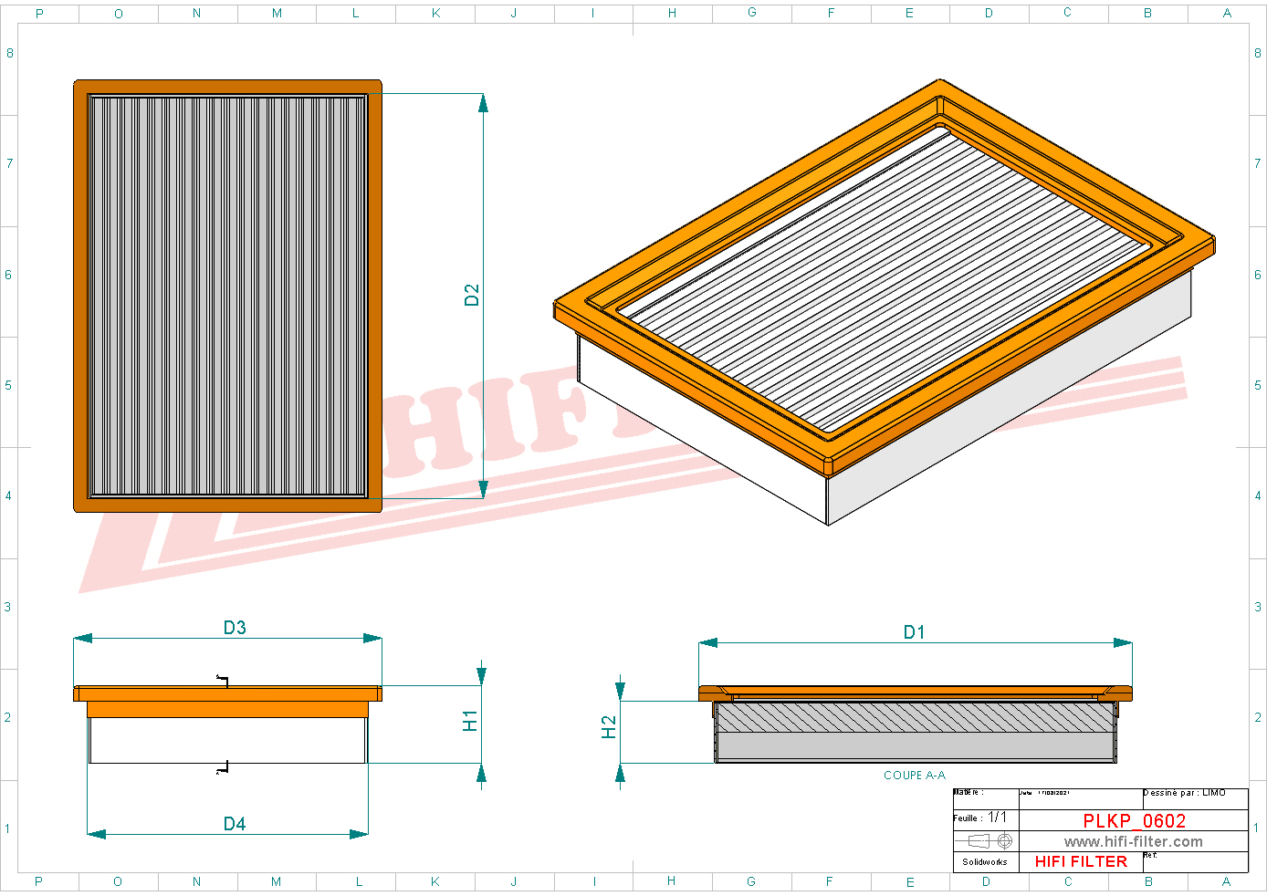Schema tecnico Filtro abitacolo