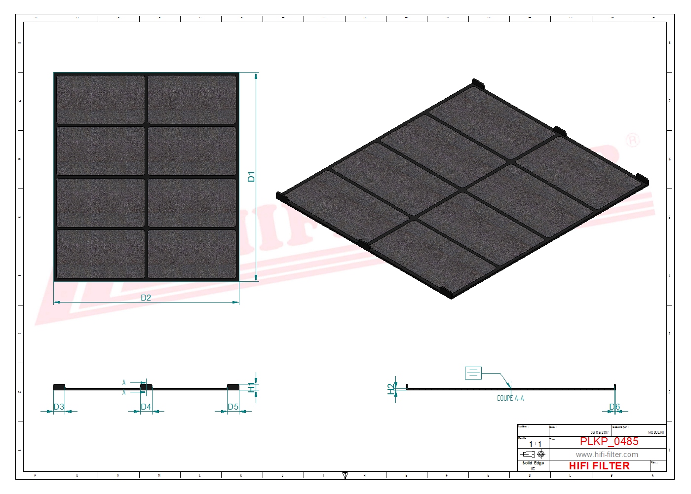 Schema tecnico Filtro abitacolo