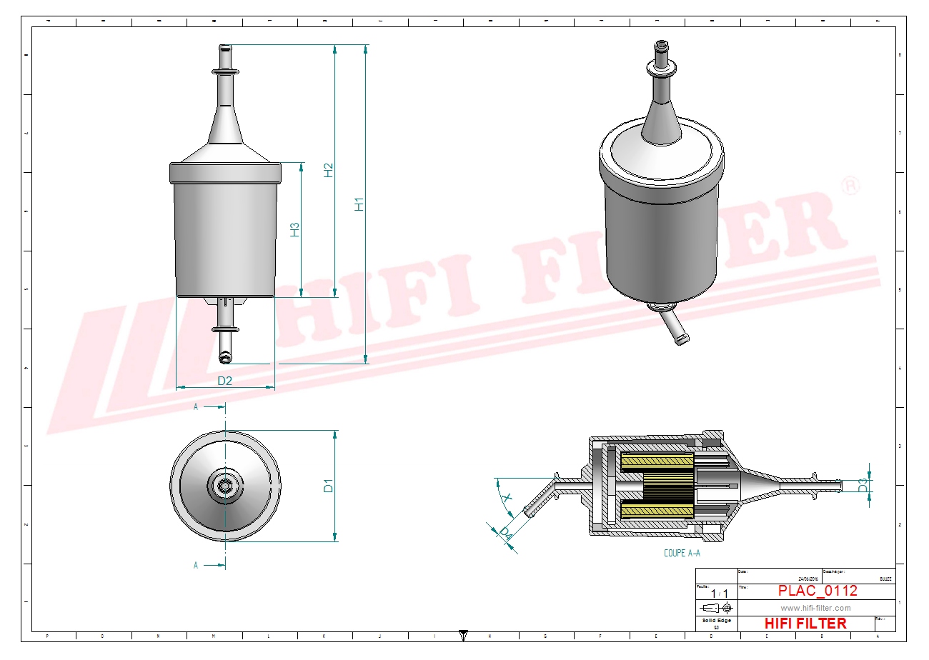 Schema tecnico Filtro Di Aerazione BG00695328 per trattori e macchine agricole