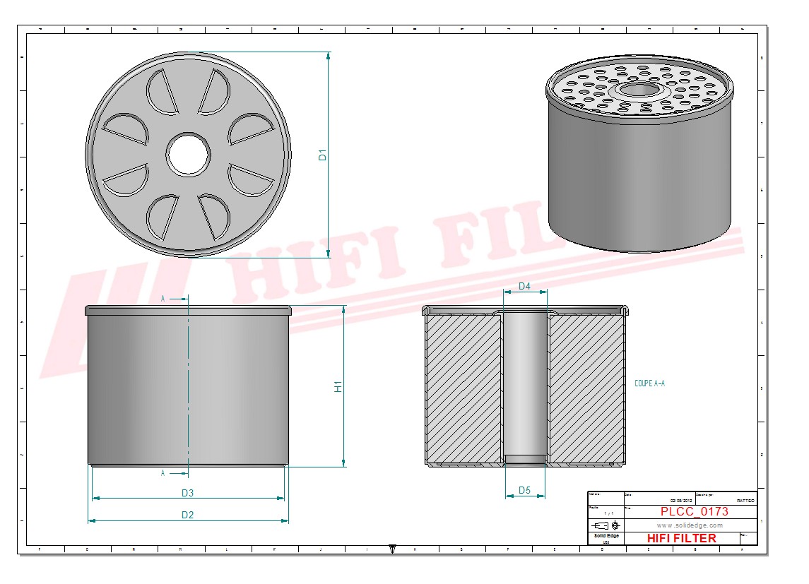 Schema tecnico Filtro carburante 127497 per trattori e macchine agricole