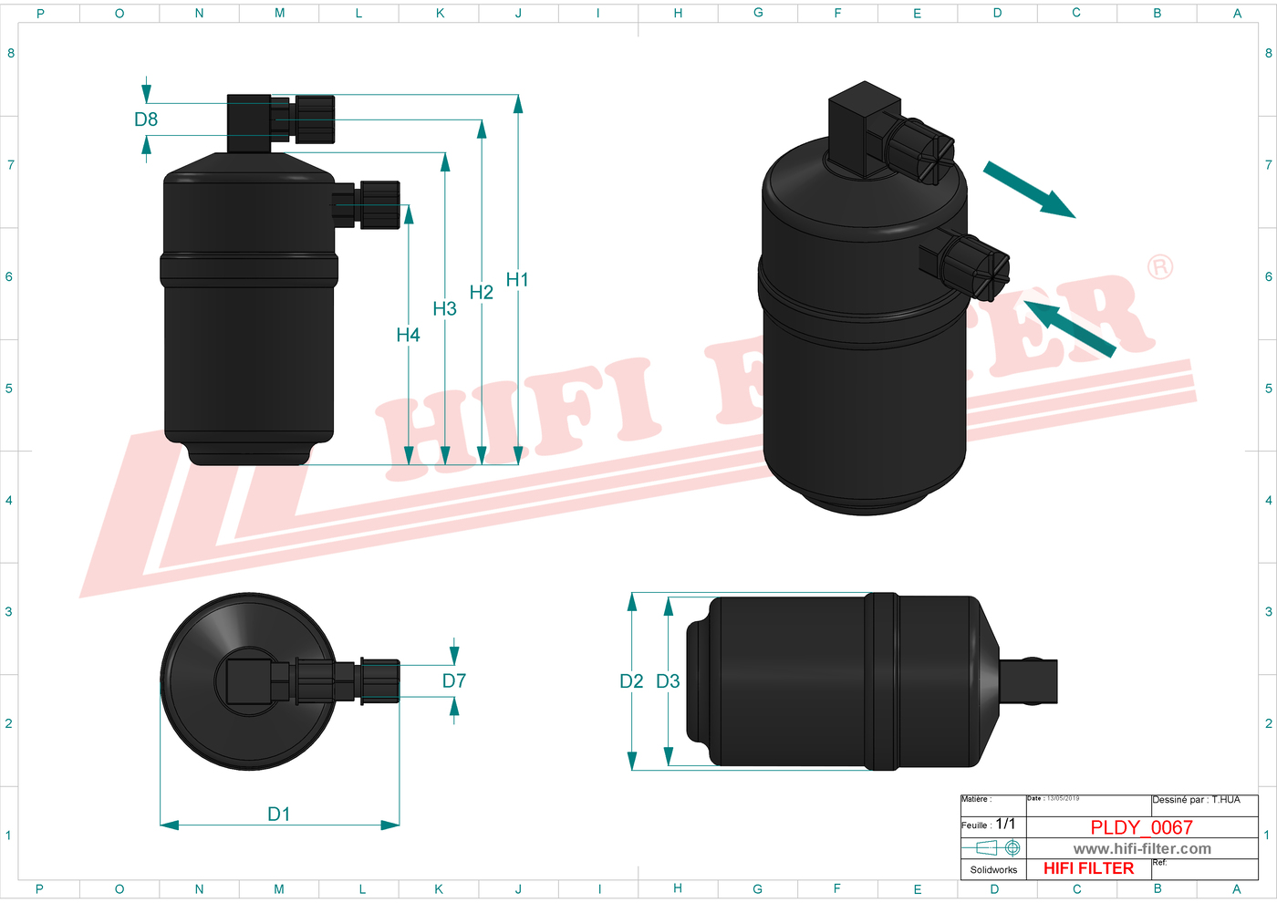 Schema tecnico Filtro carburante