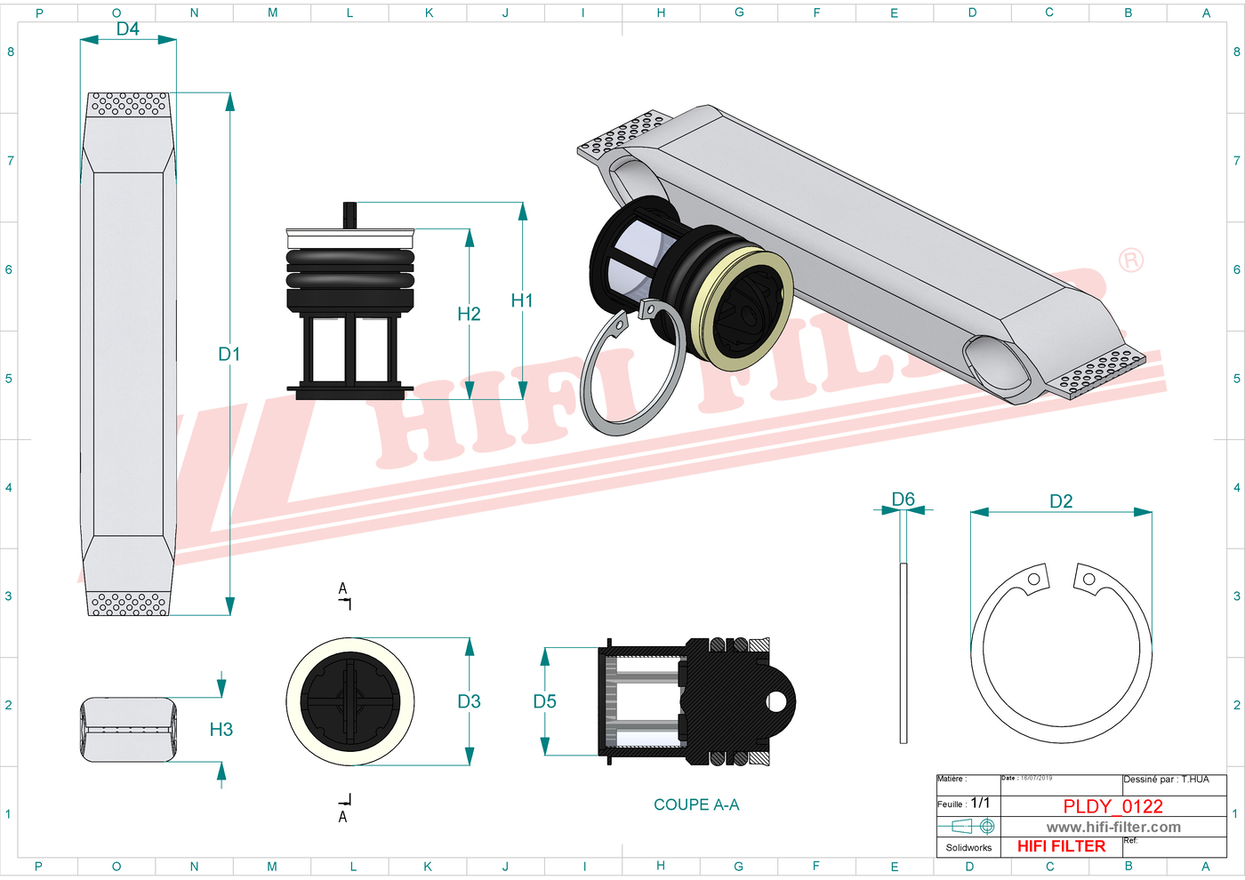 Schema tecnico Filtro carburante
