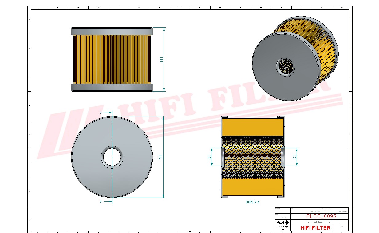 Schema tecnico Filtro carburante