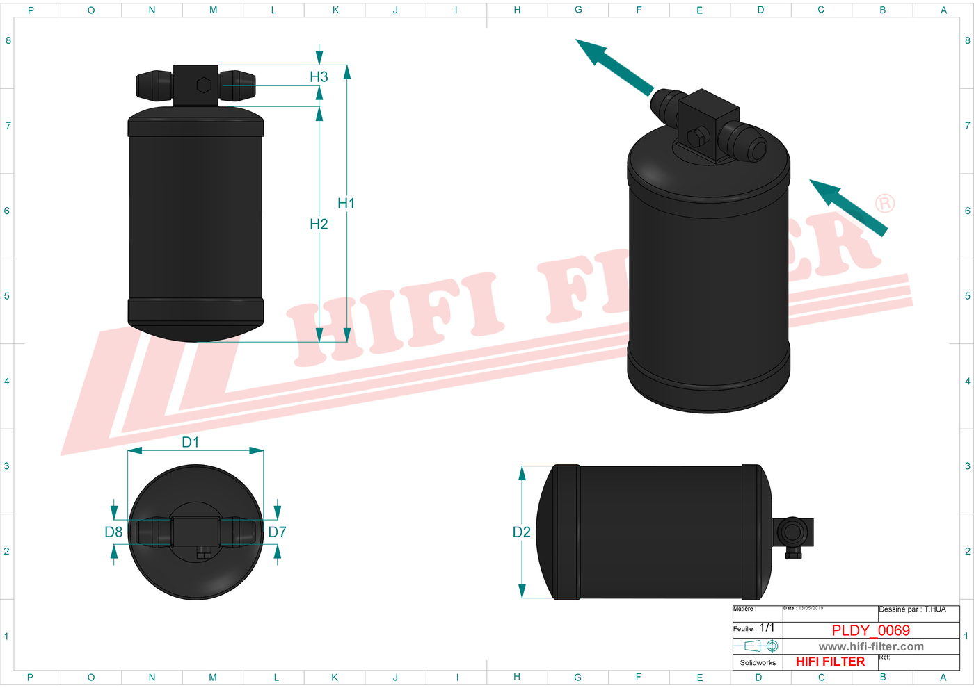 Schema tecnico Filtro carburante