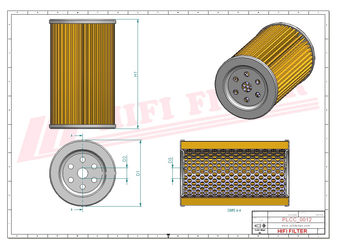 Schema tecnico Filtro carburante 4000052007 per trattori e macchine agricole