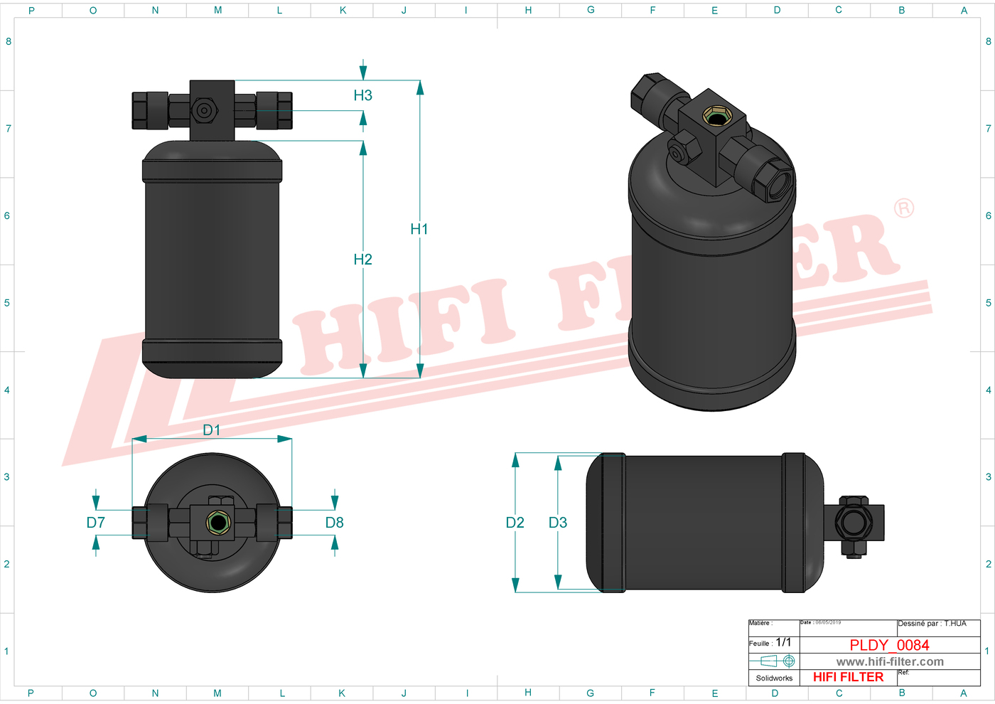 Schema tecnico Filtro carburante