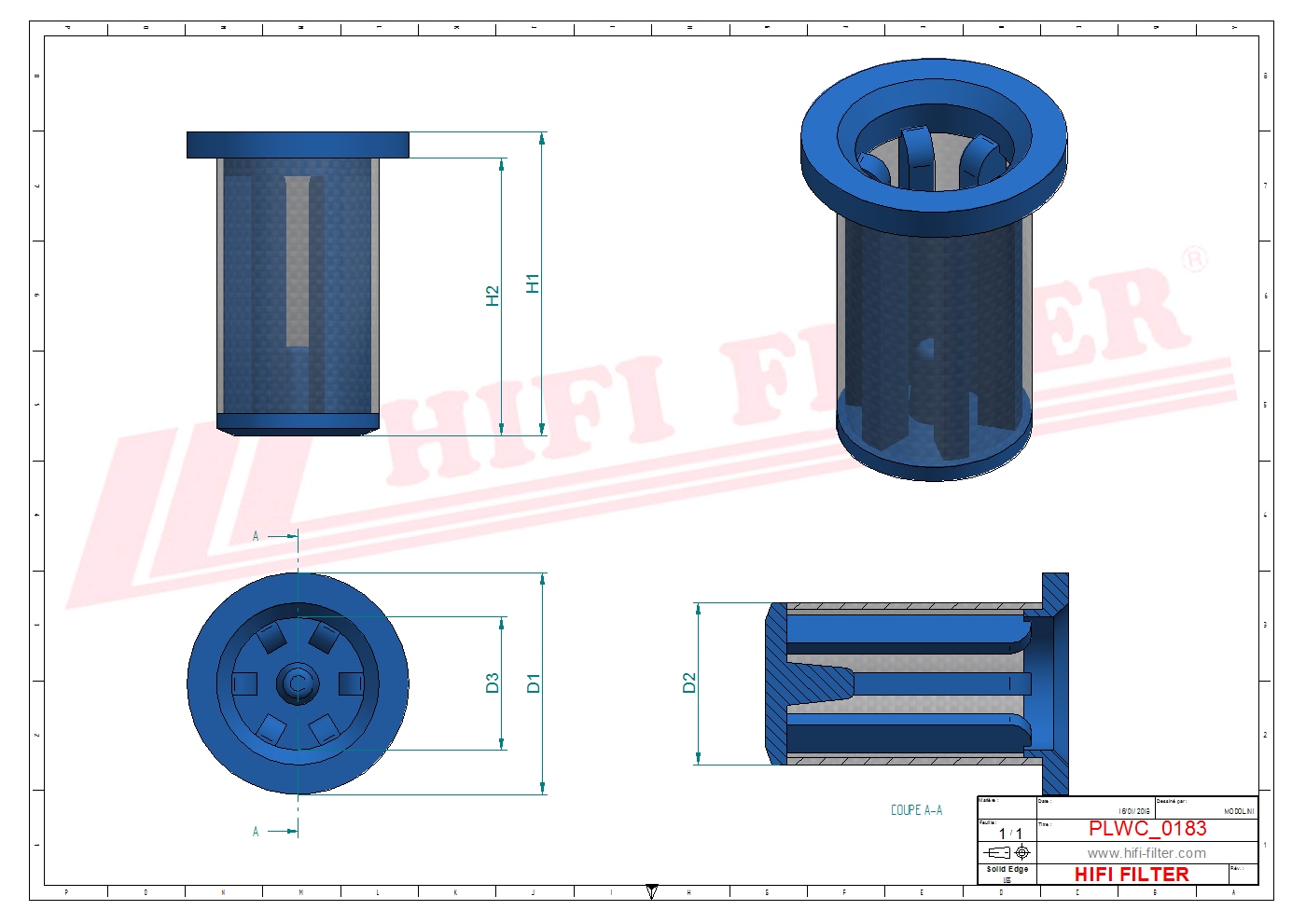 Schema tecnico Filtro Per Liquidi 717583 per trattori e macchine agricole