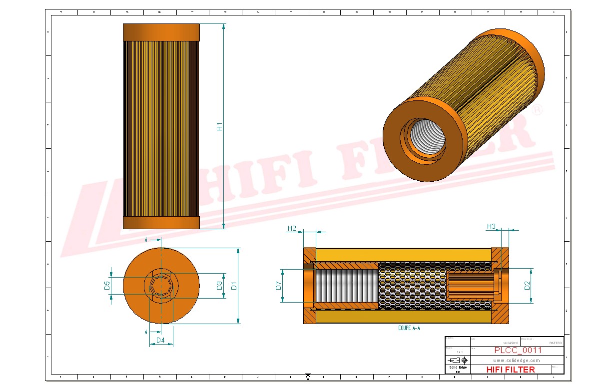 Schema tecnico Filtro carburante 10675005 per trattori e macchine agricole