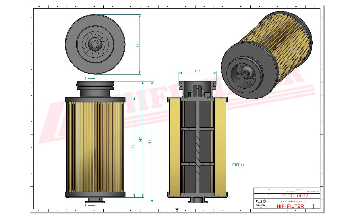 Schema tecnico Filtro Urea 0001420089 per trattori e macchine agricole