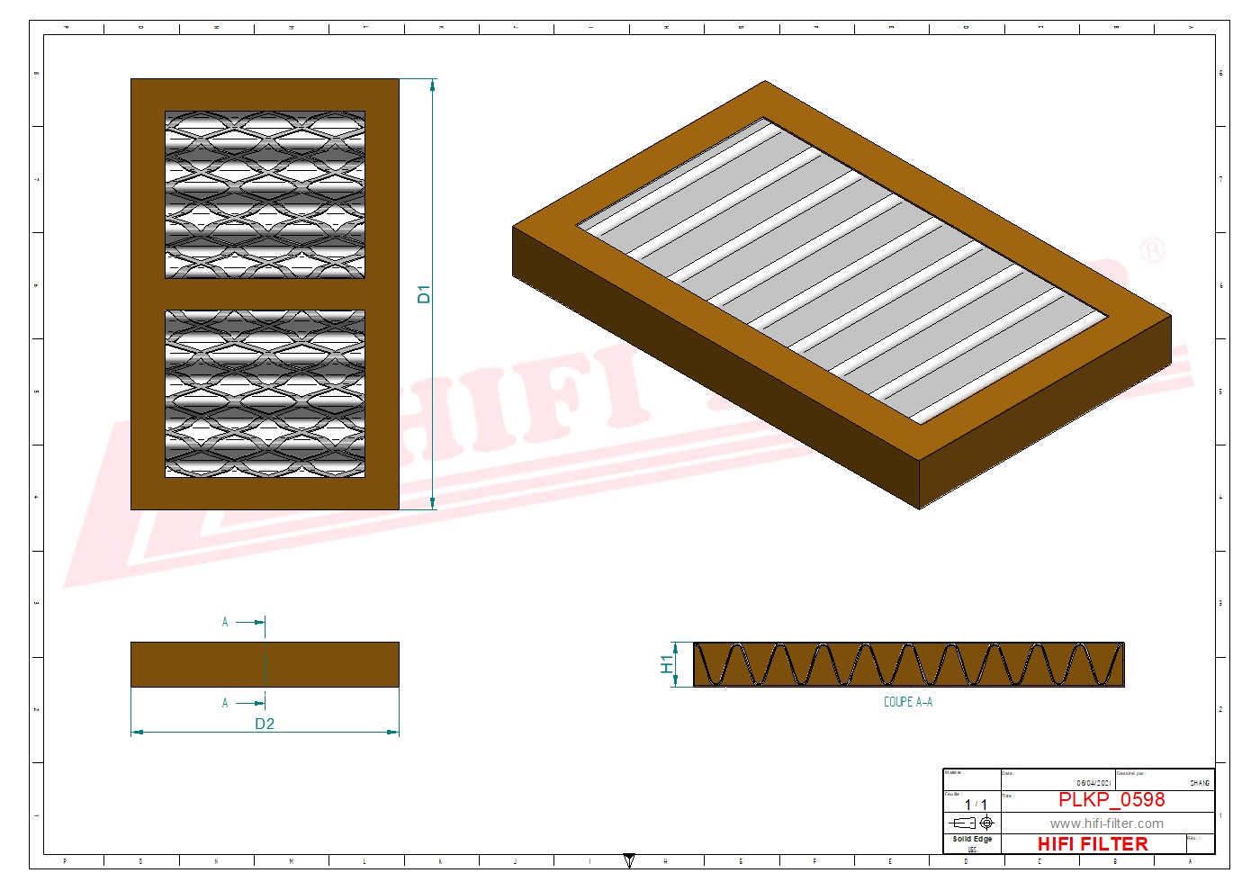 Schema tecnico Filtro abitacolo 580/12121 per trattori e macchine agricole