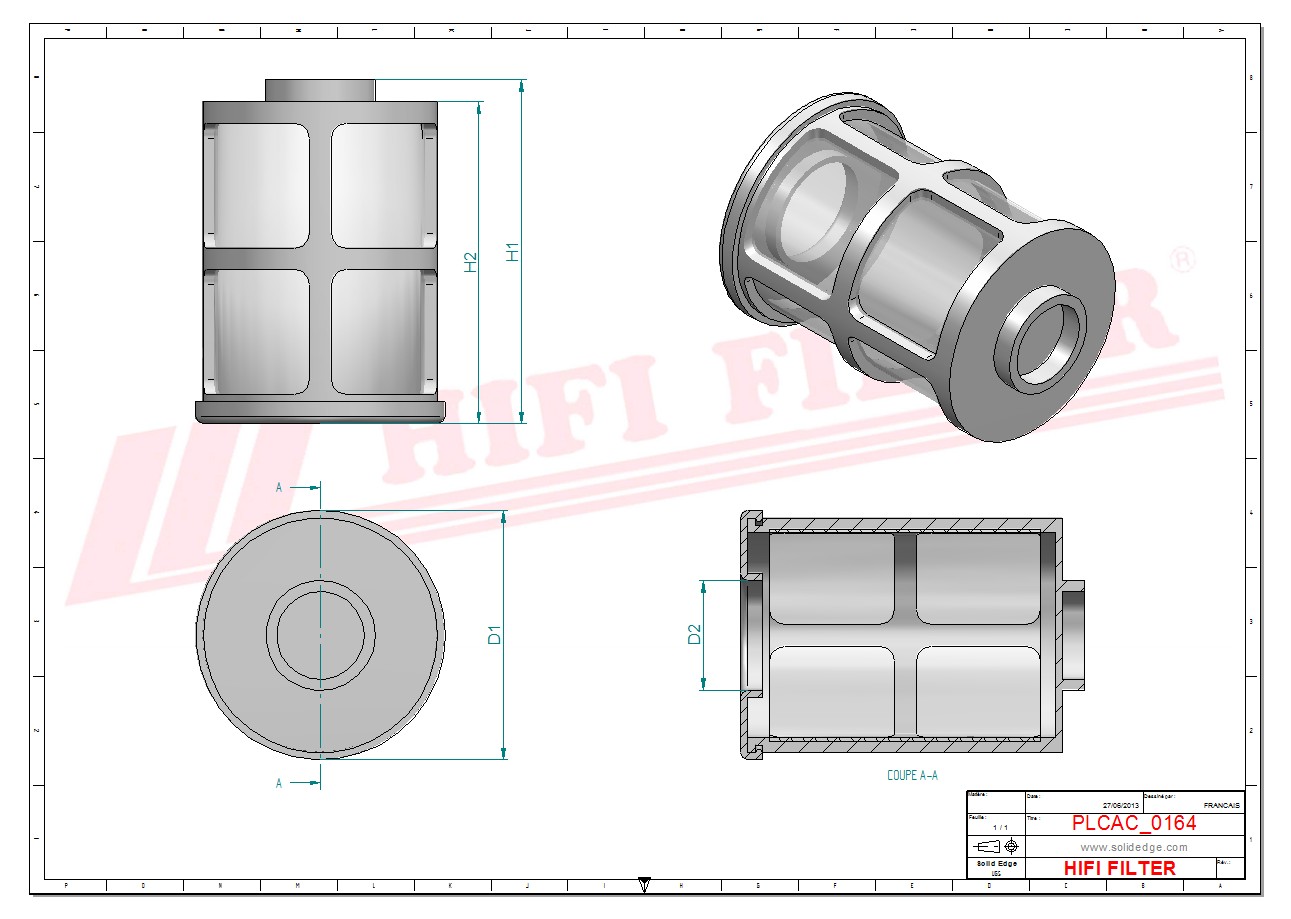 Schema tecnico Prefiltro 215100940 per trattori e macchine agricole