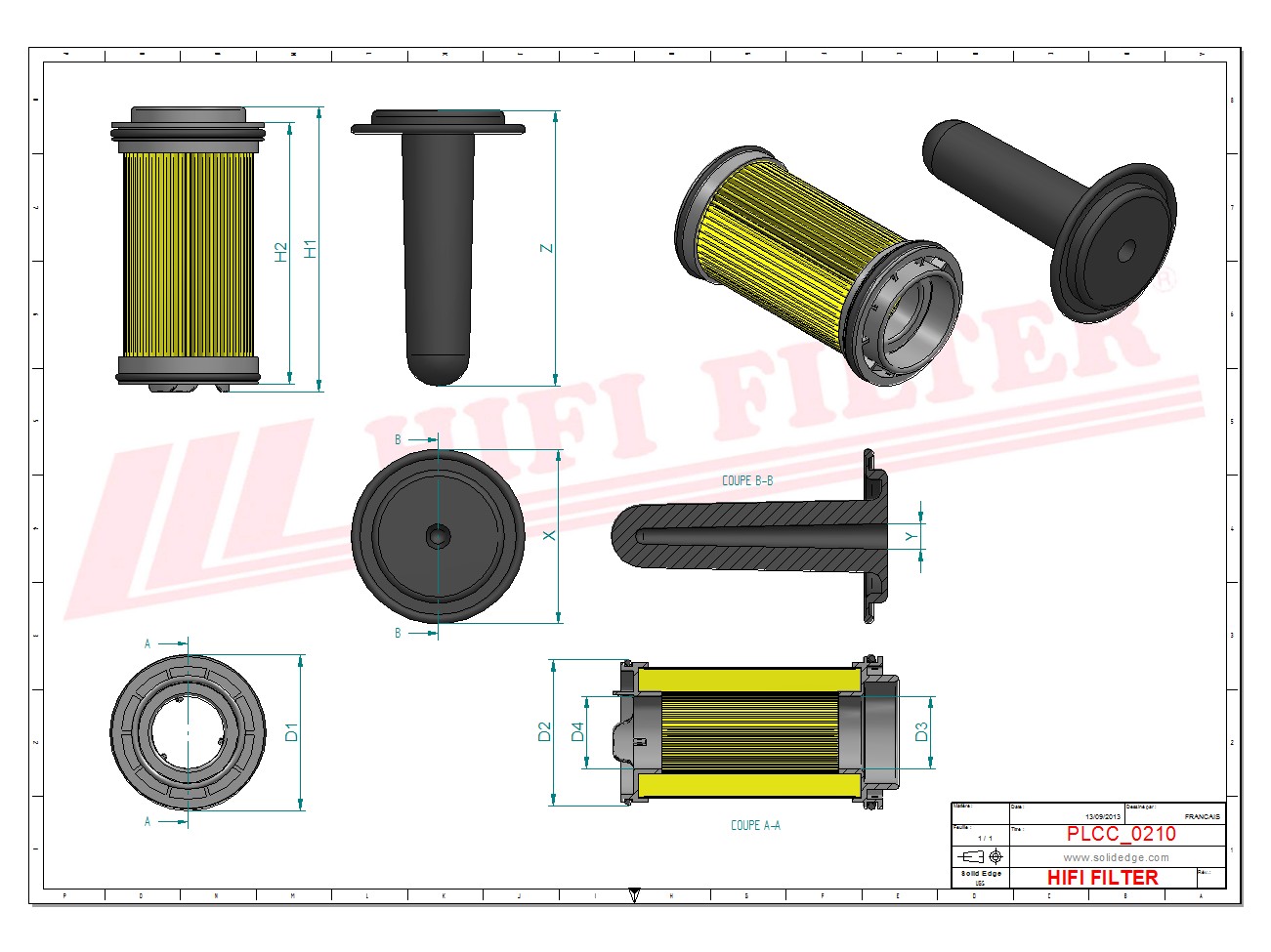 Schema tecnico Filtro Urea 00008298 per trattori e macchine agricole