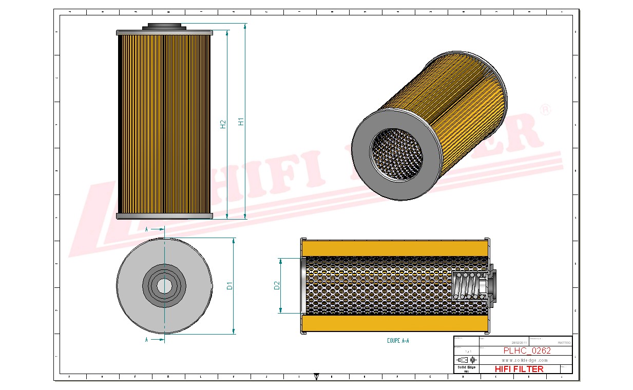 Schema tecnico Filtro olio