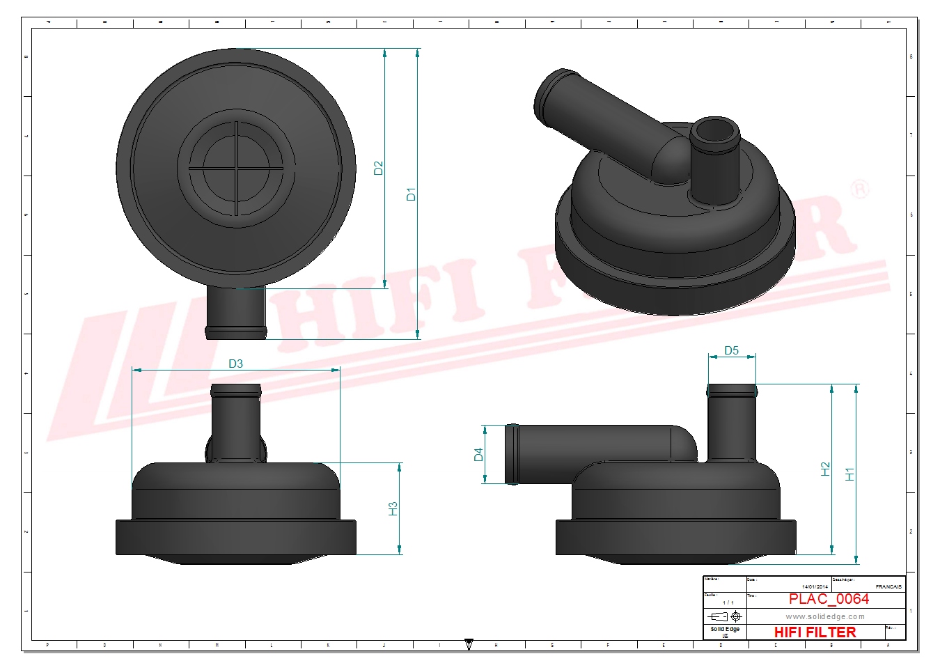 Schema tecnico Filtro aria
