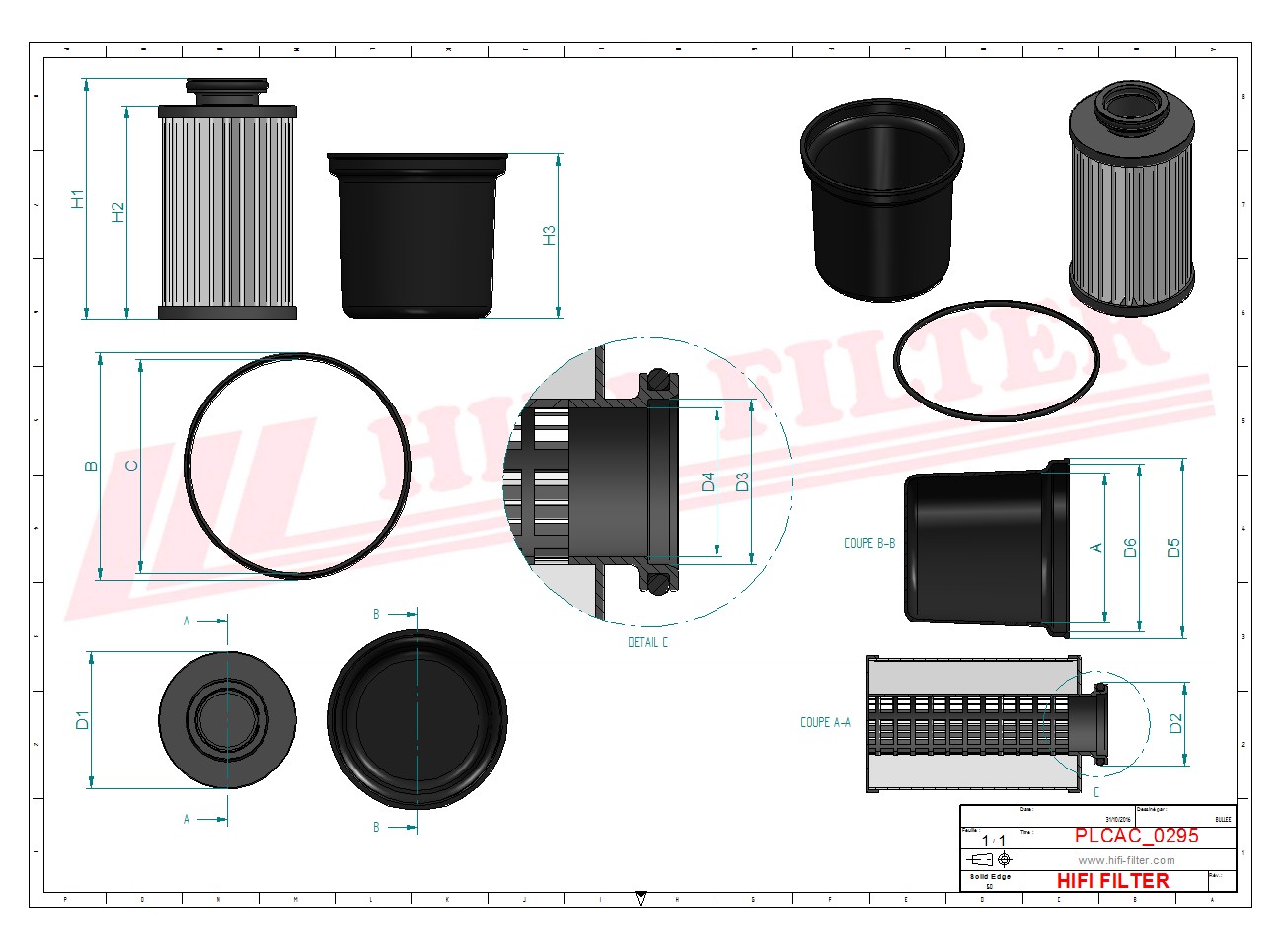 Schema tecnico Filtro Urea U58/5 per trattori e macchine agricole