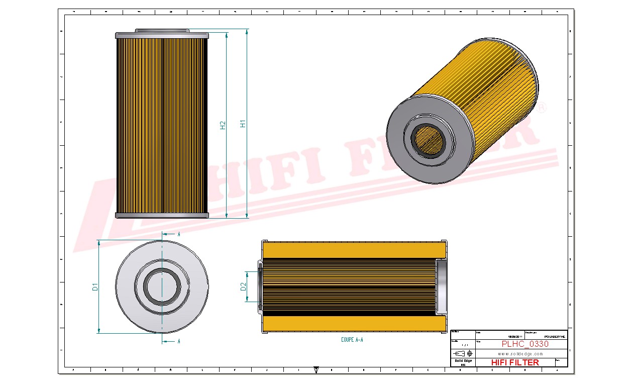 Schema tecnico Filtro olio