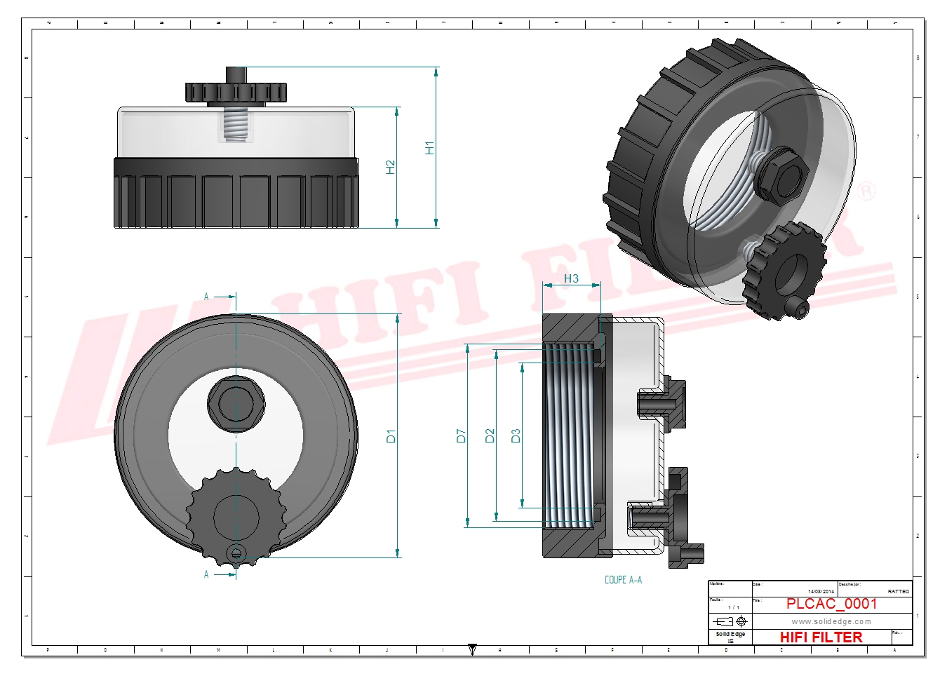 Schema tecnico Bicchiere SN30040 per trattori e macchine agricole