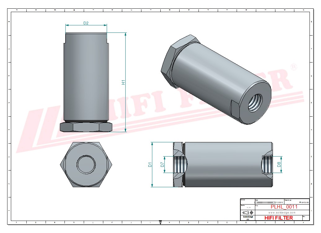 Schema tecnico Filtro idraulico KV13414 per trattori e macchine agricole