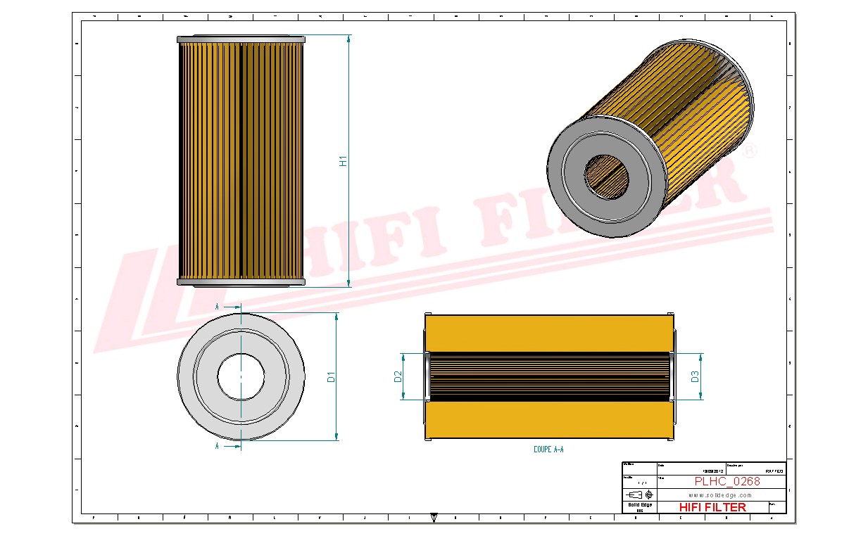 Schema tecnico Filtro olio