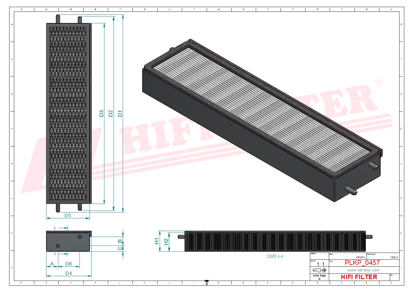Schema tecnico Filtro abitacolo