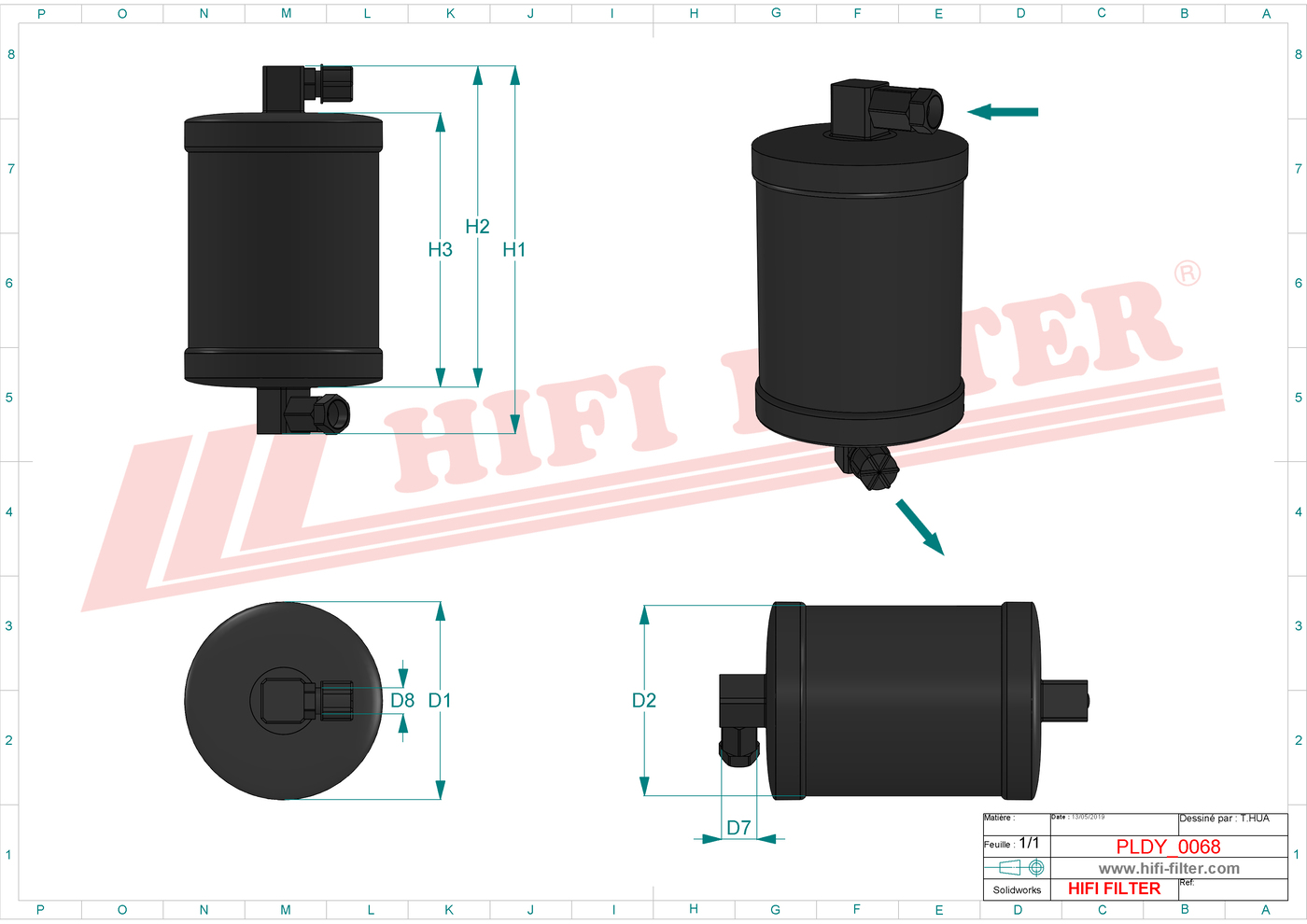 Schema tecnico Filtro carburante