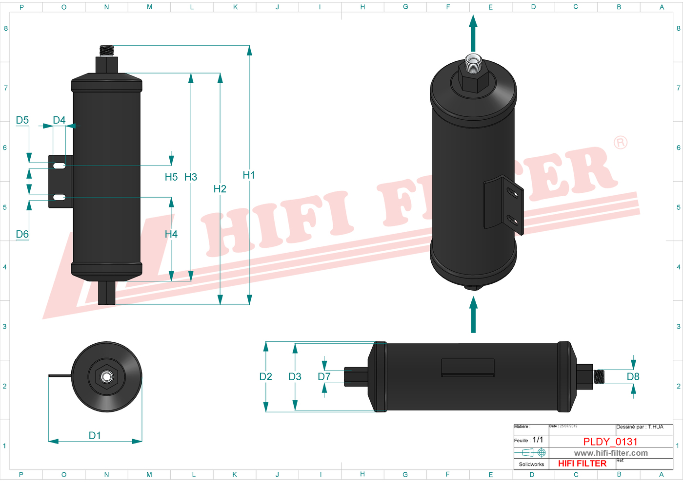 Schema tecnico Filtro Desidratatore Per Climatizzatori 085252-01 per trattori e macchine agricole