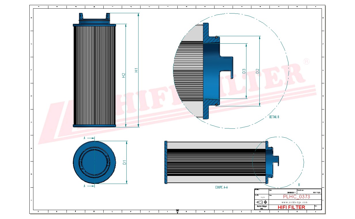 Schema tecnico Filtro olio