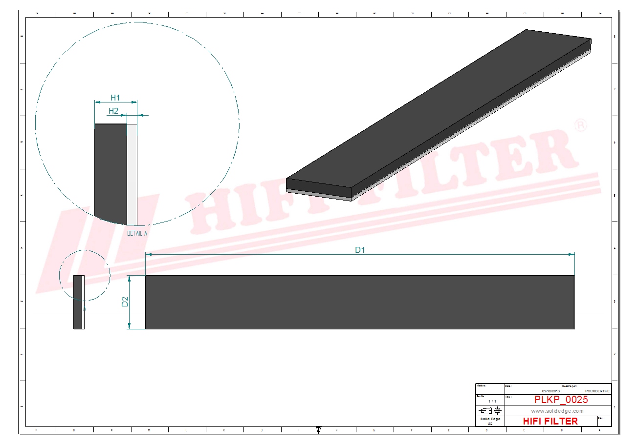 Schema tecnico Filtro abitacolo F063344 per trattori e macchine agricole