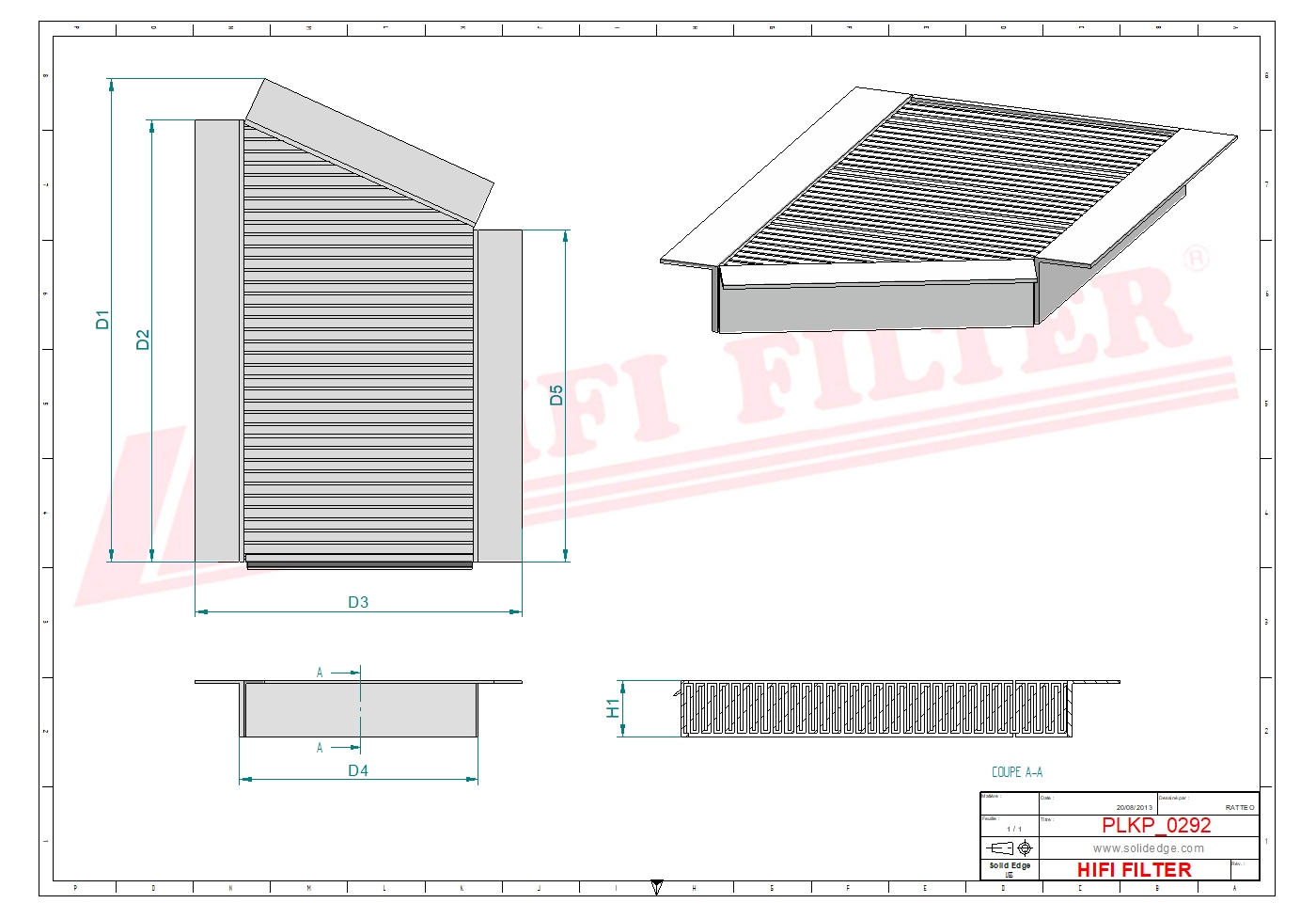 Schema tecnico Filtro abitacolo 0013045850 per trattori e macchine agricole
