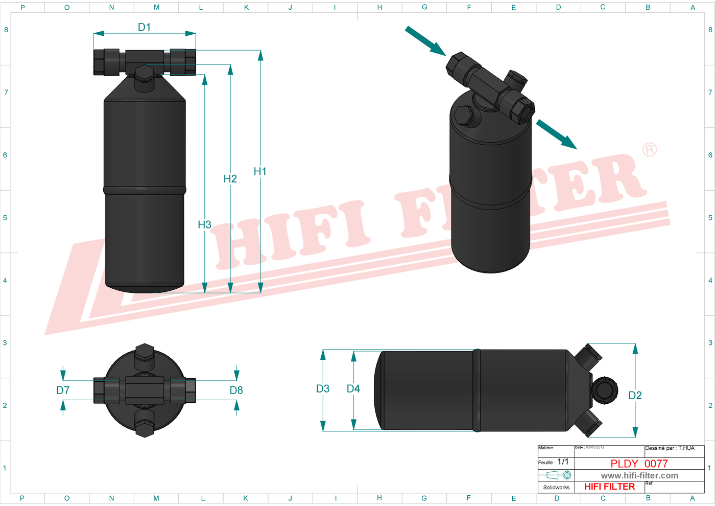 Schema tecnico Filtro carburante
