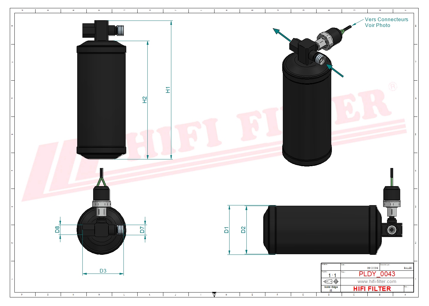 Schema tecnico Filtro carburante