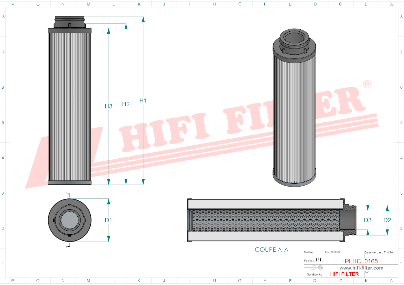 Schema tecnico Filtro idraulico 64548737 per trattori e macchine agricole