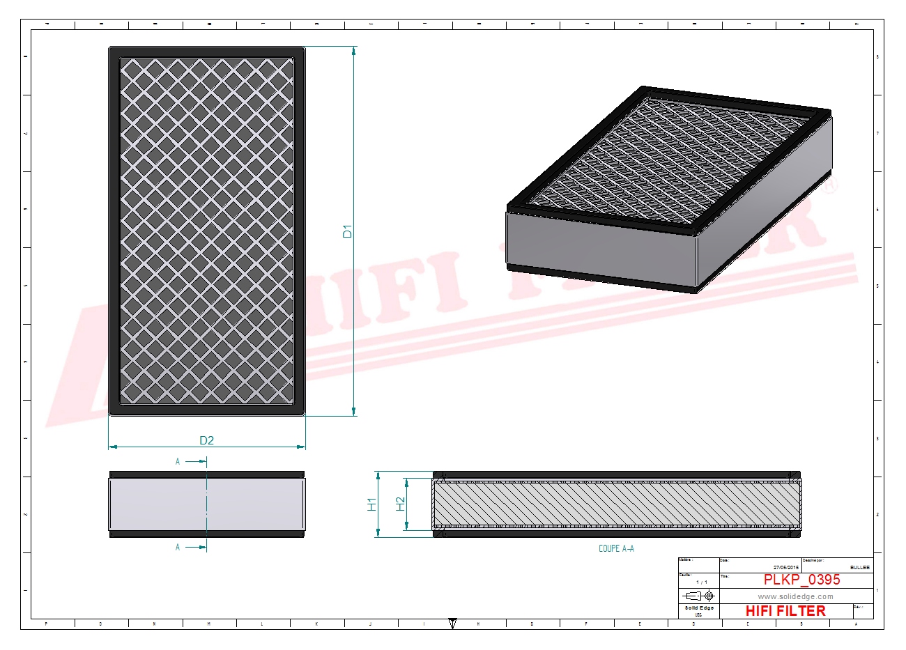 Schema tecnico Filtro abitacolo