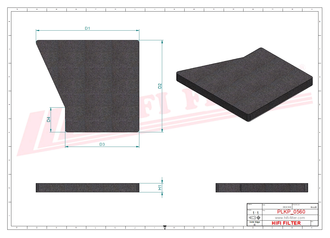 Schema tecnico Filtro abitacolo