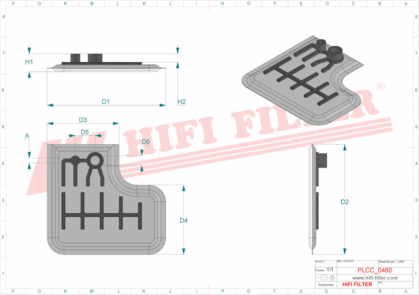 Schema tecnico Filtro Urea XB00013665 per trattori e macchine agricole