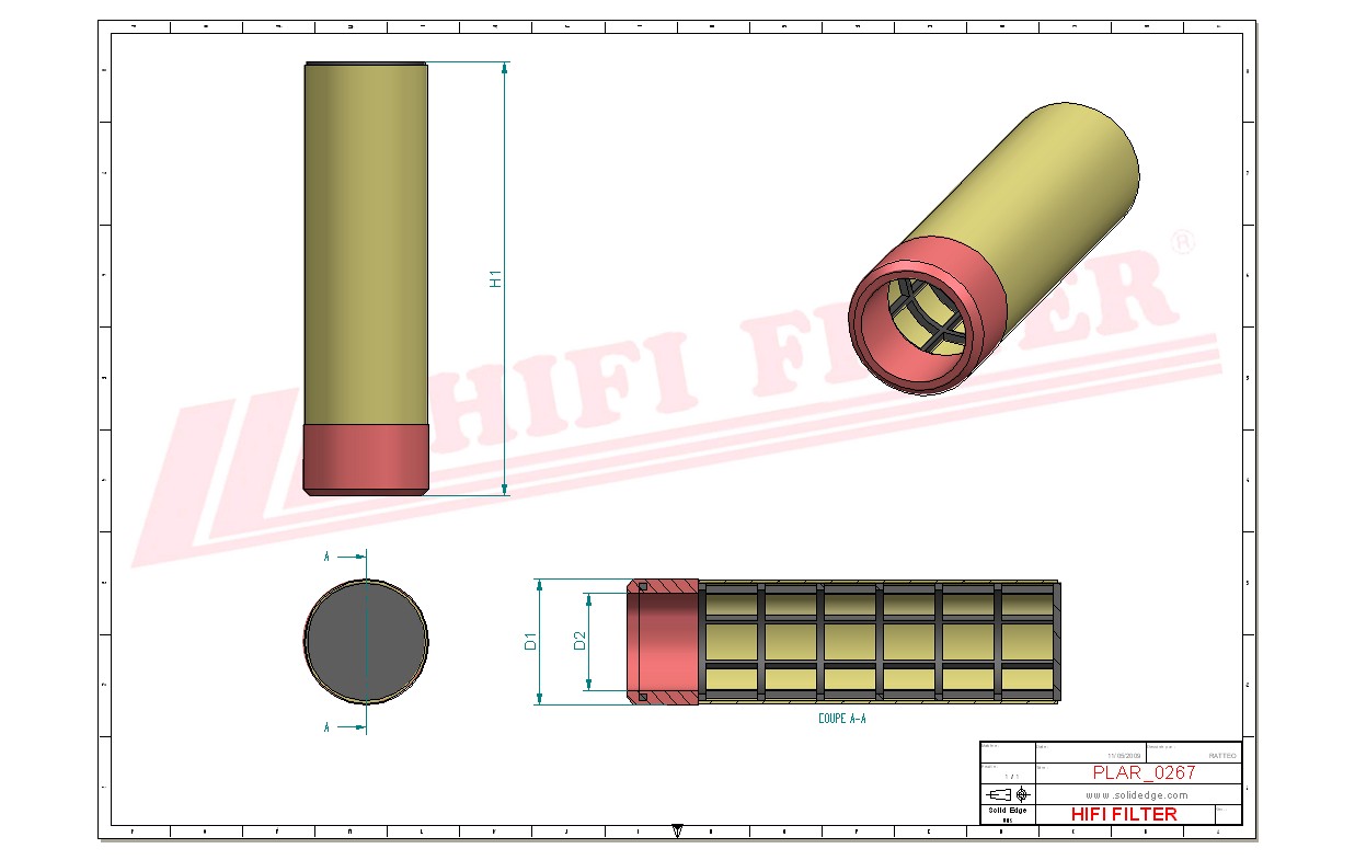 Schema tecnico Filtro aria