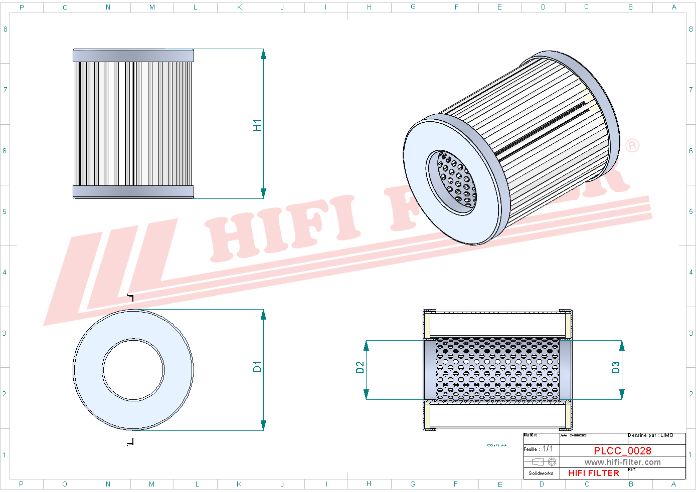 Schema tecnico Filtro carburante