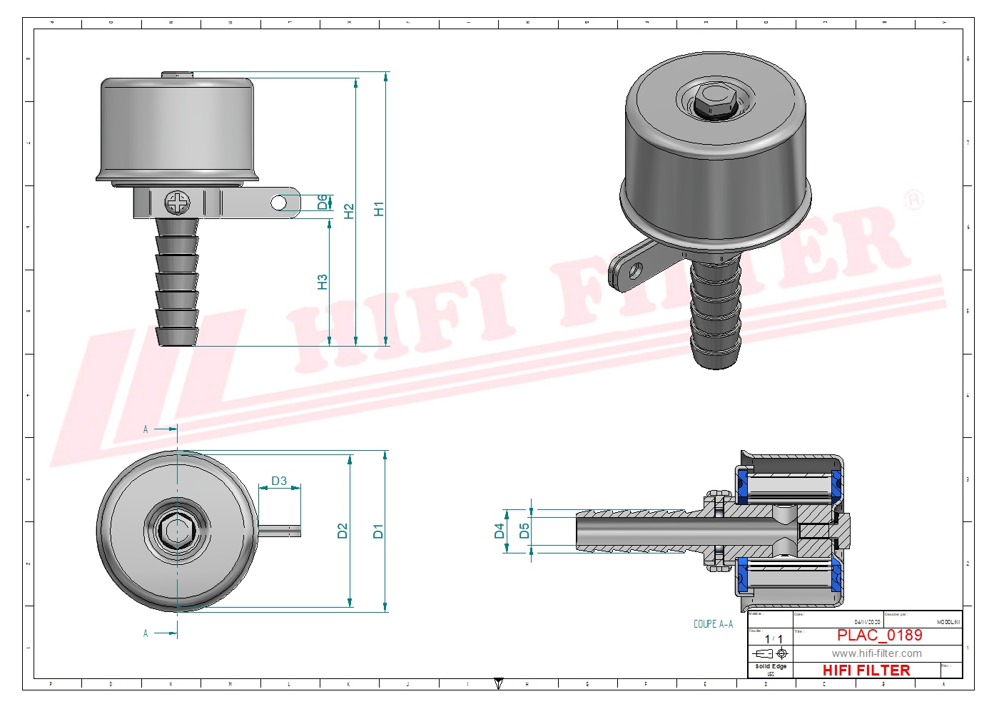 Schema tecnico Filtro Di Aerazione 1200498311 per trattori e macchine agricole